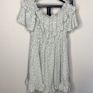 Ruffle Floral Off The Shoulder Dress